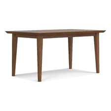 Simpli Home Colby Rectangle Modern Wood Dining Table in Walnut Brown