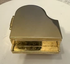 Vintage Timex Clock In Miniature Golden Grand Piano For Parts/Not Working