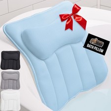 Bath Pillow for Tub with Powerful Suction Cups, Headrest Pillows for Neck and Ba