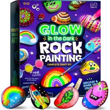 Glow-in-the-Dark Rock Painting Kit   Fun Easter Craft Gift for Kids 6-12