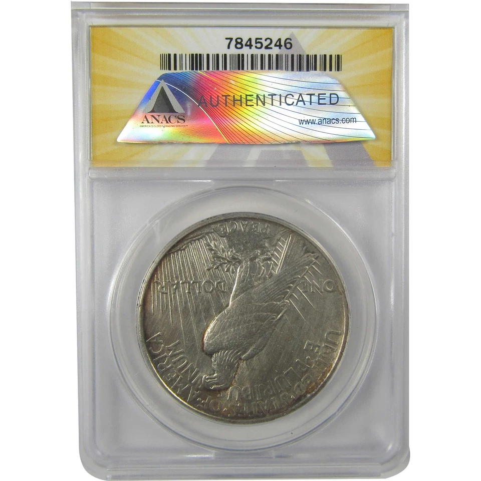 1921 High Relief Peace Dollar AU 55 Details ANACS Silver SKU:I21391 - Image 2 of 4