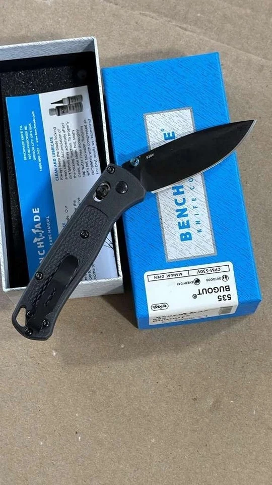 🔥 Cuchillo Plegable Bugout 535 Hecho en Banco CPM-S30V Acero Mango Azul | Nuevo EXTRAS Foto 4 de 4