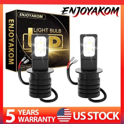 6000K 2Pcs LED Fog Lights Bulb Conversion Kit High Power 8000lm Bright White H3