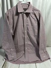 DONALD J. TRUMP Signature Mens 17 32-33 Regular Fit Shirt Small Check Non Iron
