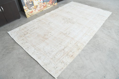 #ad #ad 5x8 rug handmade small vintage turkish carpet neutral oushak wool rugs57 $150.00