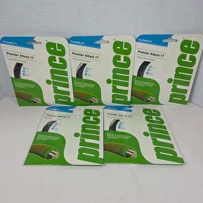 Prince Premier Attack 17 1.25mm 40 Feet 12.2 Meter Tennis String Lot Of 5 Packs