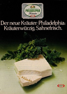 3w8703/ Alte Reklame von 1978   KRAFT   Philadelphia Kräuter
