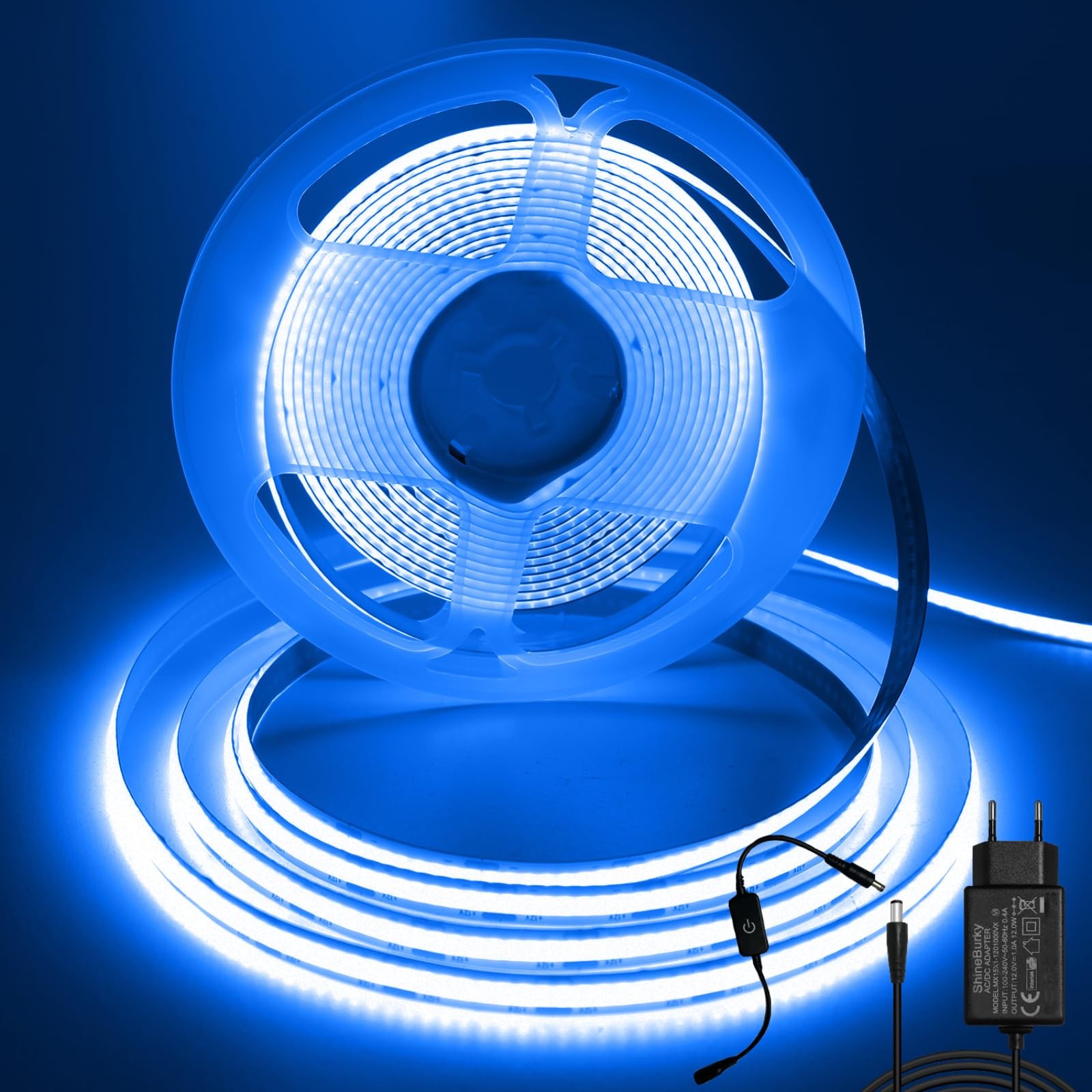 Striscia LED COB 5 Metri Blu 12V: Luce Continua per Arredo Interno