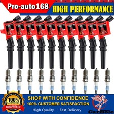 Paquete de 10 bobinas de encendido y bujías para Ford Excursion E350 E450 6,8 L V10 DG508