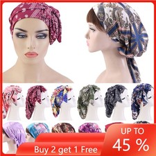Women Hijab Turban Hat Muslim Hair Loss Covers Chemo Cap Turban Bonnet Head Wrap