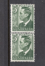 KGVI 1951 AUSTRALIA 3d GREY-GREEN COIL PAIR SG237da MNH