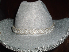 White Pearl and White Rhinestone Ladies Stretch Hat Band Headband