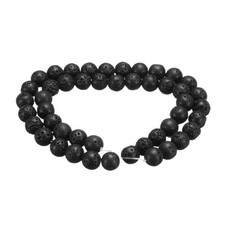 100pcs Black Volcanic Stone Natural Stone Beads 8mm Round Loose Bead