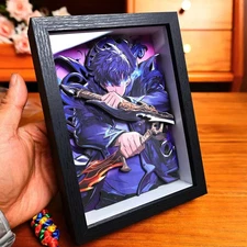 Solo Leveling 3D Sung Jinwoo Art Frame - Anime Collection Figures (14.5x19.5cm)