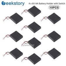 10pcs 4x AA Battery Case Holder Cover Box 6V with ON/OFF Switch Wire for Arduino