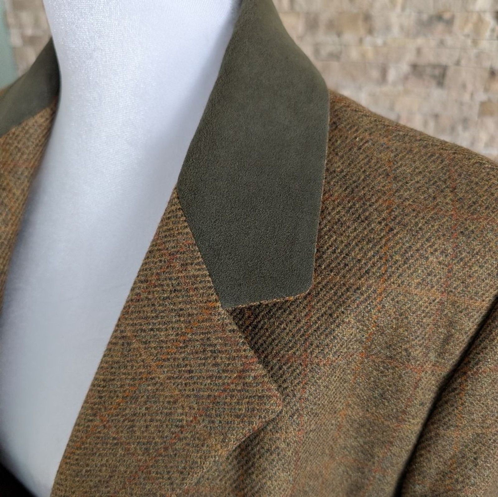 Luxury Made In England Tweed 100% Wool Womens Herringbone Coat UK 14/US 10 Money image 8