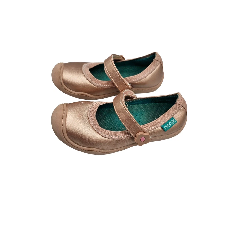 Chooze Toddler Girls Sz 10 Mary Jane Flats Shoes Gold Sparkly Metallic - Image 2 of 4