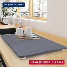 Stone Dish Drying Mat for Kitchen Counter, 16" 12" Quick Dry Super Absorbent Eco