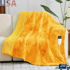Cozy Electric Heating Blanket Faux Fur Soft Warm Throw Home Office Use