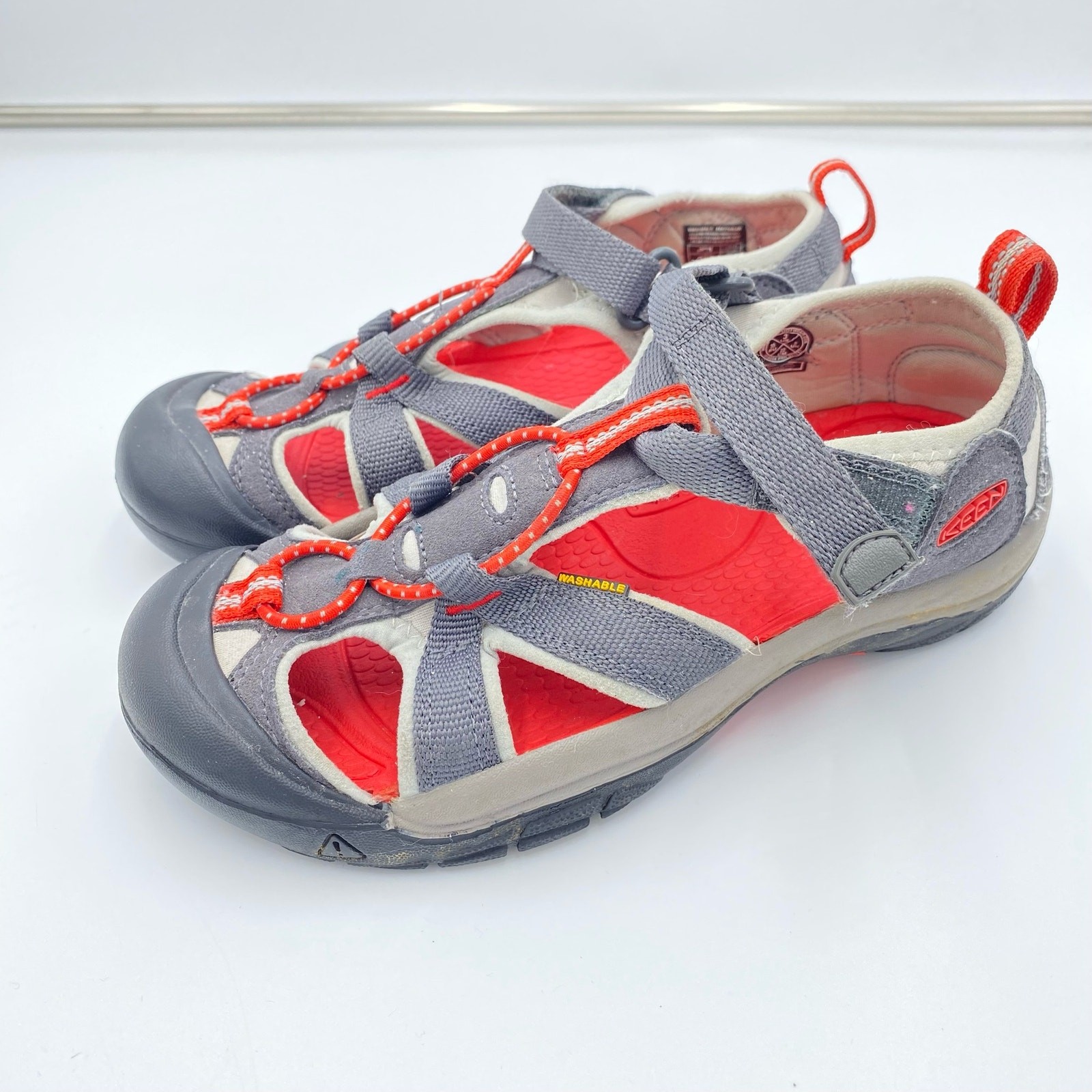 Sandali KEEN bambino Venezia H2 impermeabili grigio rosso punta chiusa taglia 3