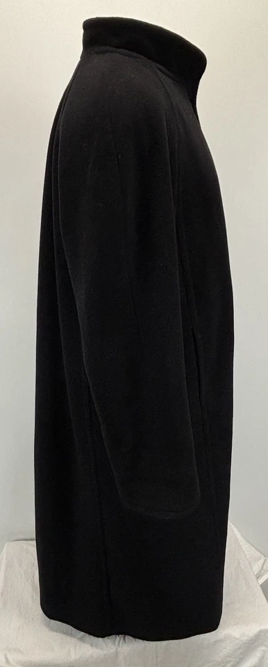Vtg Evan Picone Wool Overcoat Sz 6p Petite Women’s Black Long 90s Pockets - Image 4 of 4