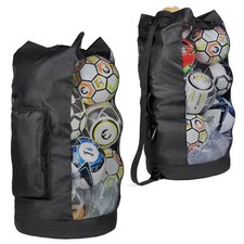 Heavy Duty XL Soccer Mesh Equipment Ball Bag w/Adjustable Shoulder Strap Desi...