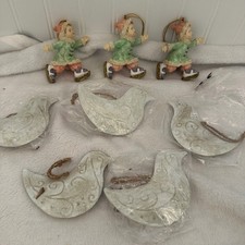 Unbranded Christmas Ornament Lot Mixed Multicolor Exc Angels Birds Skater Vntge