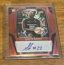 Saniya Rivers 2025 Panini Prizm WNBA RC Red /99 Rookie AUTO #SG-SR Sun