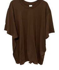 Men's Brown Casual Crew Neck Tee Shirt Short Sleeves Size 4X Made in USA