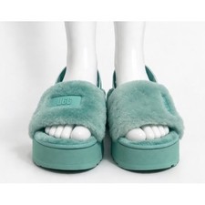 UGG Oh Fluffita Platform Slides Sage Green Sheepskin Slingback Sandals 1120876 9