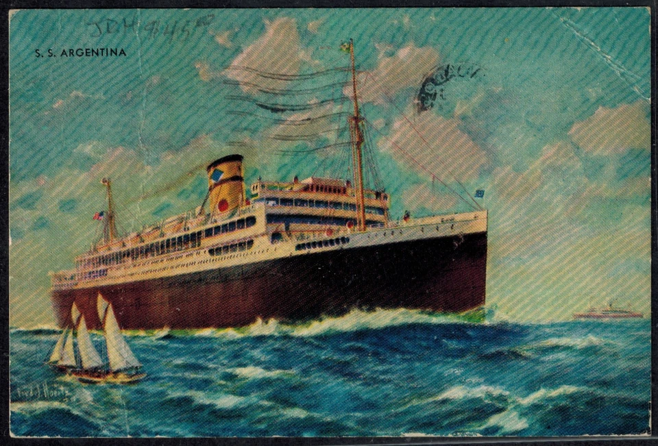 Postal de Barbados 1941 con doble oficina de información ovalada/cabeza de muelle Foto 2 de 2