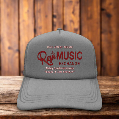 Blues Brothers Ray's Music Exchange 47th St. Chicago Mens Trucker Hat Grey Cap
