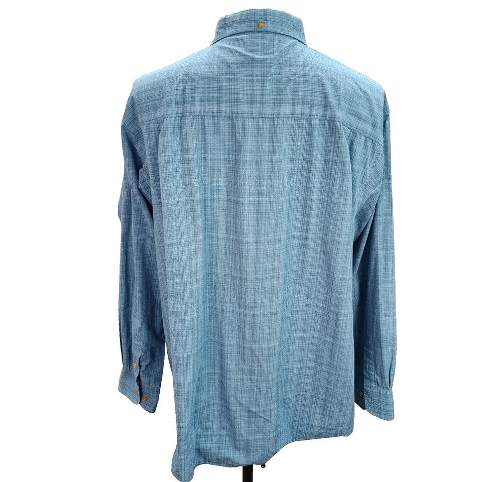 Haggar Clothing Dress Shirt Men XLARGE Blue Plaid Office Career Professional - Image 2 of 4