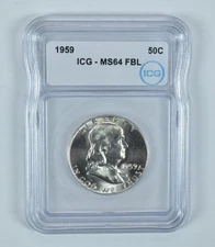 1959 Franklin Half Dollar MS64 FBL ICG