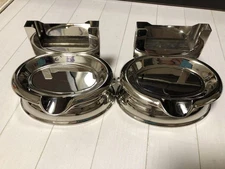 Davidoff Stainless Steel Cigar Ashtray Antique 2-Piece Set Used