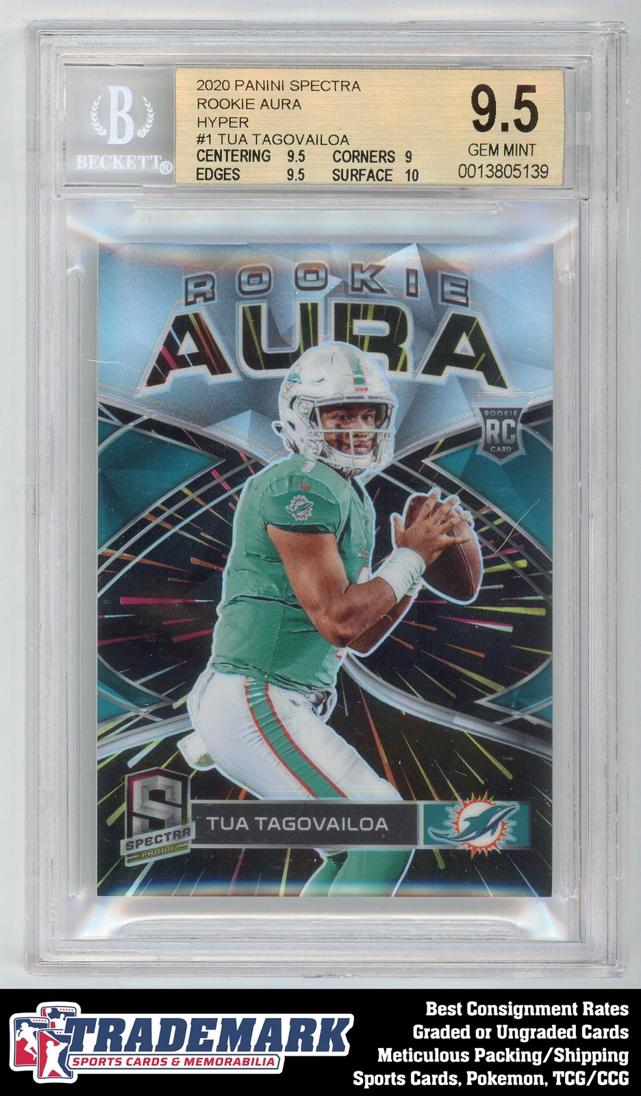 Tua Tagovailoa Panini Spectra Rookie Aura #RA1 Gold 1/1
