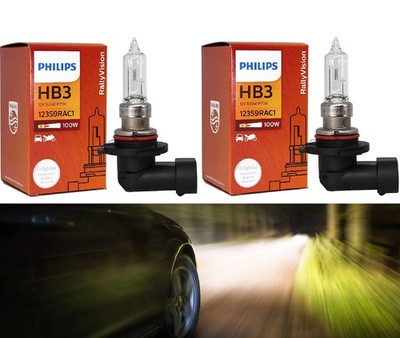 Philips Rally Vision 9005 HB3 100W Two Bulbs Head Light High Beam Off Road Stock