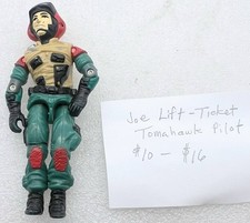 G.I. Joe ARAH Lift Ticket  Tomahawk Pilot action figure Vintage