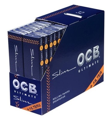 5x / 10x / 32x  OCB Ultimate Papers + Tips King Size Slim 32 Blatt + 32 Tips