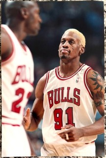 1995 Dennis Rodman Michael Jordan "Silent Intensity" Type 1 Original Photo
