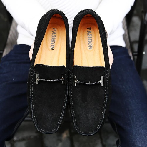 Men's Casual Shoes Soft Loafers Moccasins Slip on Driving Handmade Flats Shoes - Foto 19 di 34