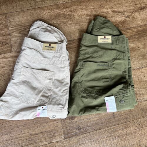 NWT Woolrich Hiking Cargo Capris Set Of 2 Size 6 Beige And Moss Green Hiking
