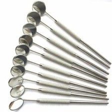 12 Pcs Dental Mouth Mirror 4 w/Handle Dental Instruments German Grade Stainless