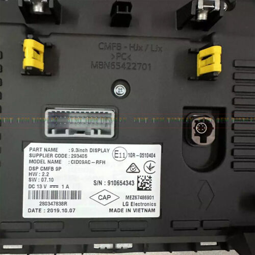 9.3" LCD Display For RENAULT CLIO V clio 5 2019-2024 HEAD UNIT NAV 280911838R - Picture 8 of 8