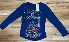 Kids Navy  Long Sleeve Tshirt  Top  Size M 7/8