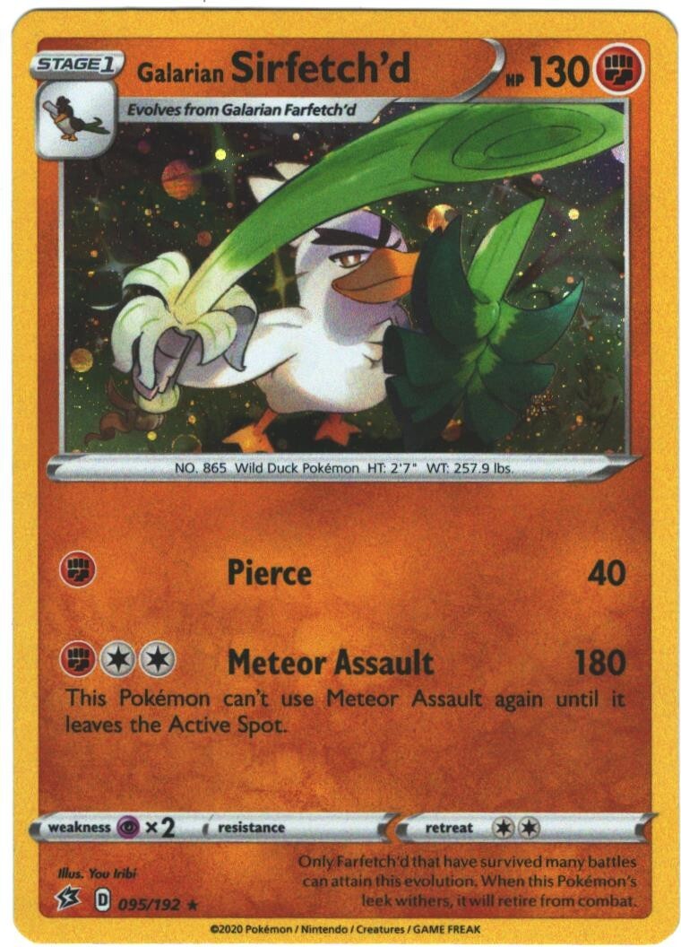 Galarian Sirfetch'd 95/192 Rebel Clash Cosmos Holo Rare Pokémon TCG