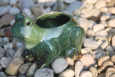 Kleiner Frosch aus Keramik zum Bepflanzen, L 12 cm,H 8,5 cm, B 11 cm,  Pflanztopf | eBay.de