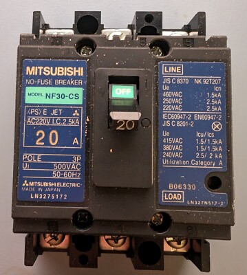 Mitsubishi NF30-CS Circuit Breaker 20A 3P NF30CS New