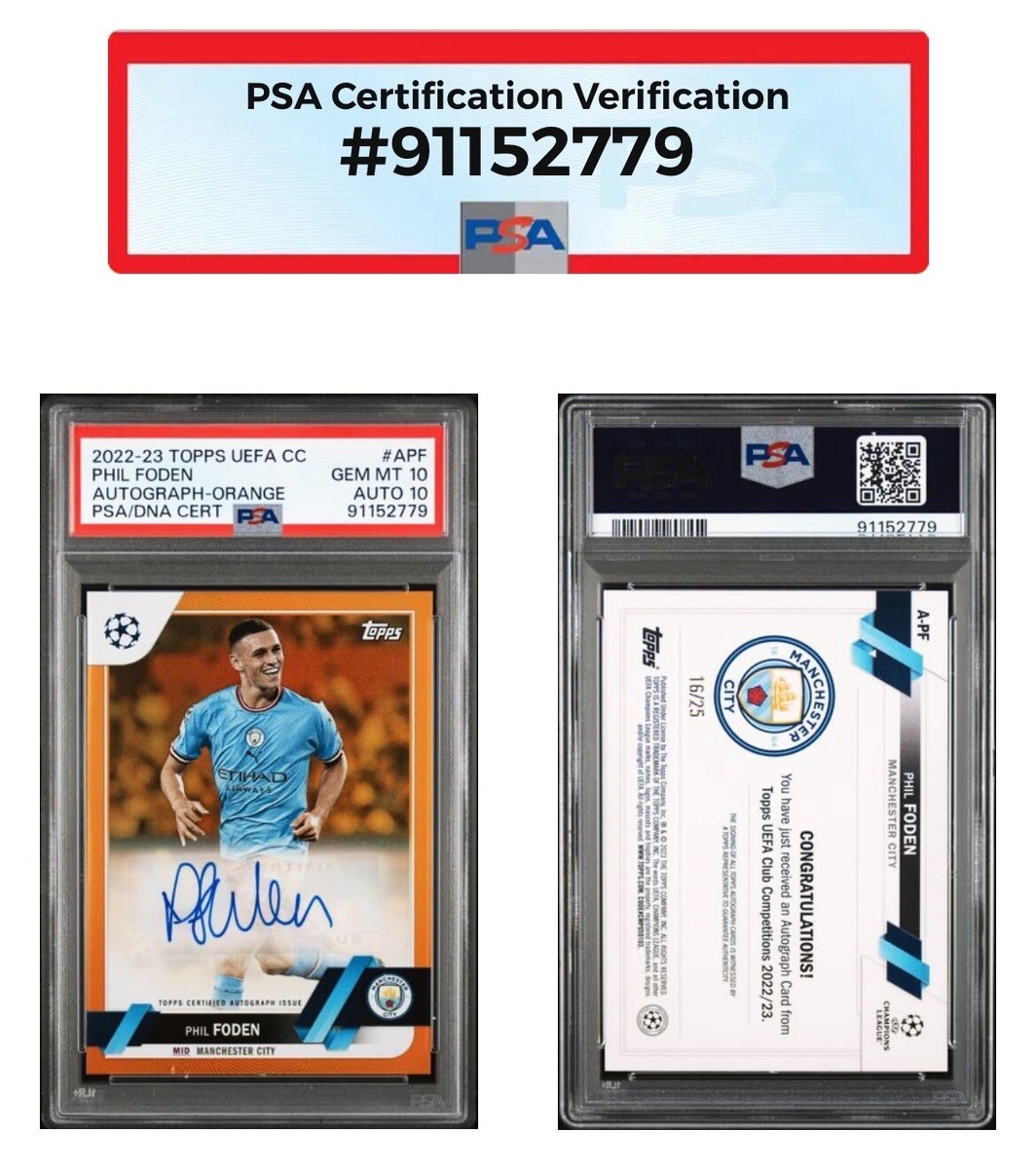 2017 WCCF Phil Foden フォデンRC PSA10 2017-18 Panini WCCF Extra Phil Foden PSA 10 GEM MT | eBay