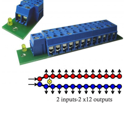 1 Set Power Distribution Board With Status LEDs for DC and AC Voltage PCB001